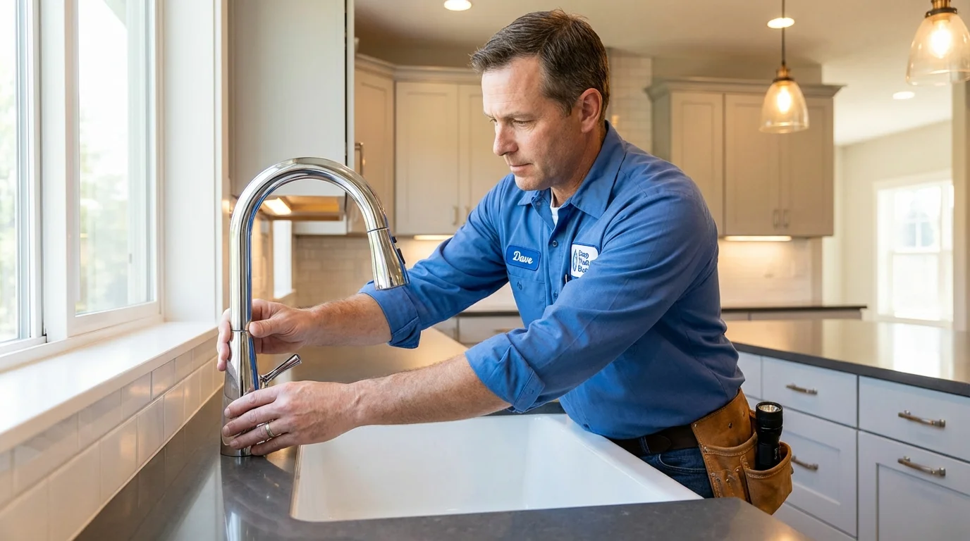 Kitchen faucet installation by Johns Plumbing LLC in Keyport